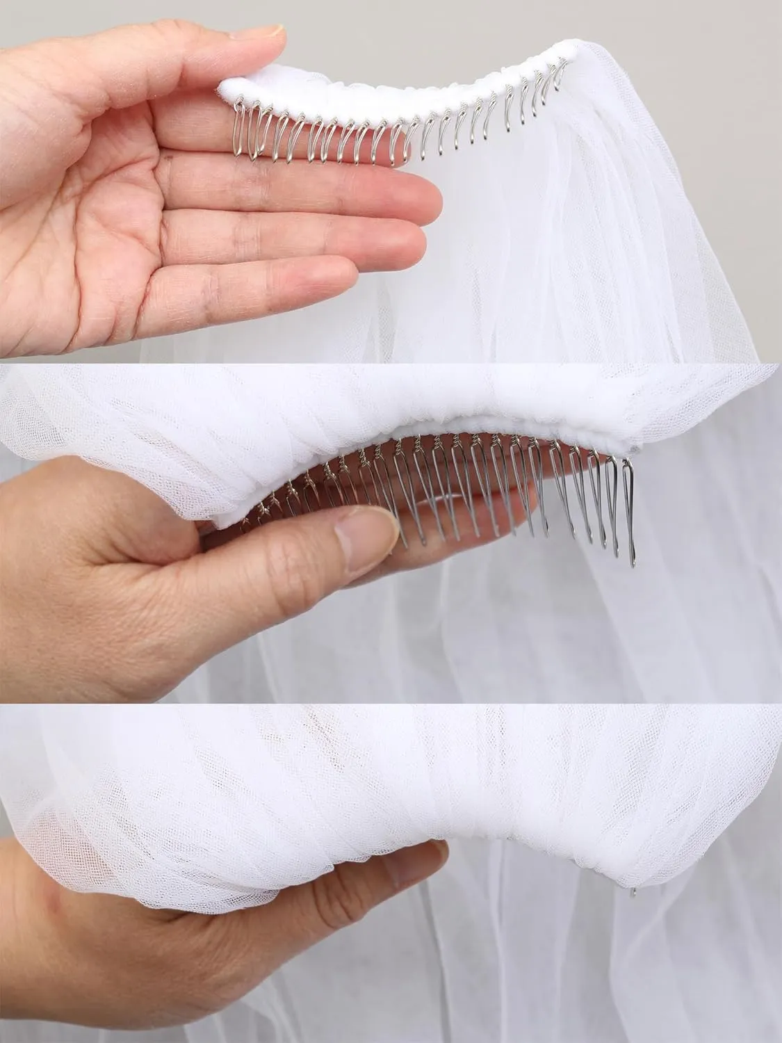 cedar vessel diminish Crystals Beaded Wedding Veil SAMKY 1T 1 Tier Bugle 