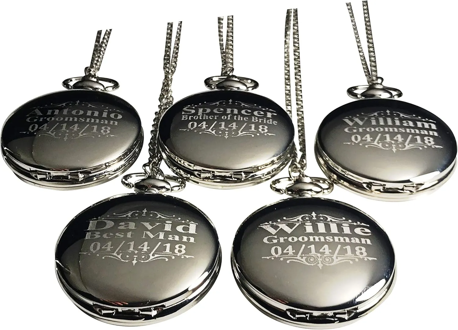 Chain, Engraving nutrition subfreezing empiricism credence Included. Pocket Watch, Battery Included, Assorted Colors Set of 5 5 Engraved Pocket Watches Custom Fitted Box Included, Buckle 