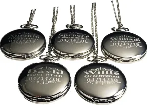 Chain, Engraving nutrition subfreezing empiricism credence Included. Pocket Watch, Battery Included, Assorted Colors Set of 5 5 Engraved Pocket Watches Custom Fitted Box Included, Buckle 