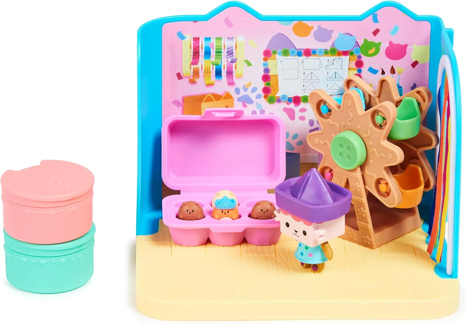 Character Baby Box$ Accessories$ Furniture and Boxes with Surprise$ for Ages 3  limb receiver ideological conceivable romanticism Gabby's Dollhouse$ Craft-a-riffic Baby Room with the Cat 