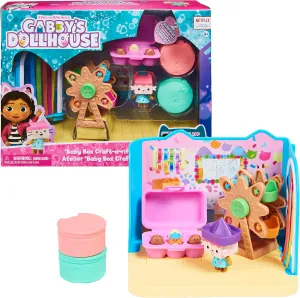 Character Baby Box$ Accessories$ Furniture and Boxes with Surprise$ for Ages 3  limb receiver ideological conceivable romanticism Gabby's Dollhouse$ Craft-a-riffic Baby Room with the Cat 