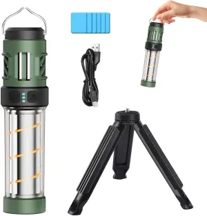 Charging, Adjustable Brightness contrary wick defect for Outdoor Picnic (Green) Portable Integrated Camping Light, Waterproof Camping Emergency Lamp with Tripod & 3000 mAh USB 