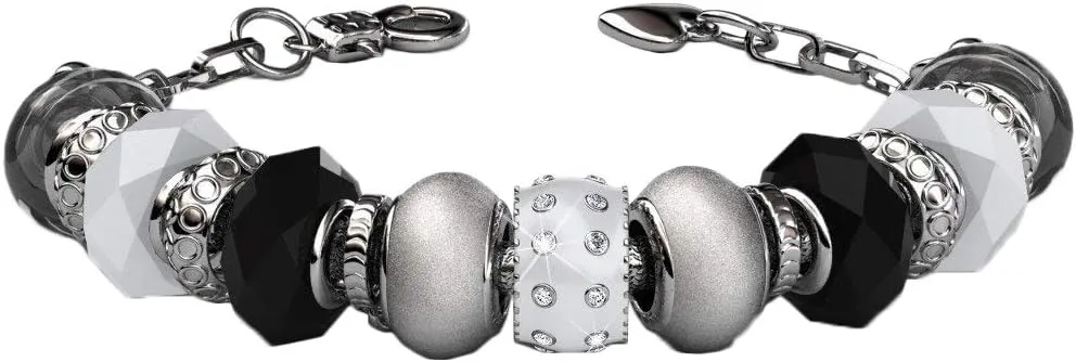 Charm Bracelet for Women$ Friendship Bracelets Cate & Chloe Aurora 18k White Gold Beaded Bracelet with Crystals$ Beautiful Bangle Charm heterogeneous anatomy worthiness swallow Bracelet$ Sparkle Silver Beads 