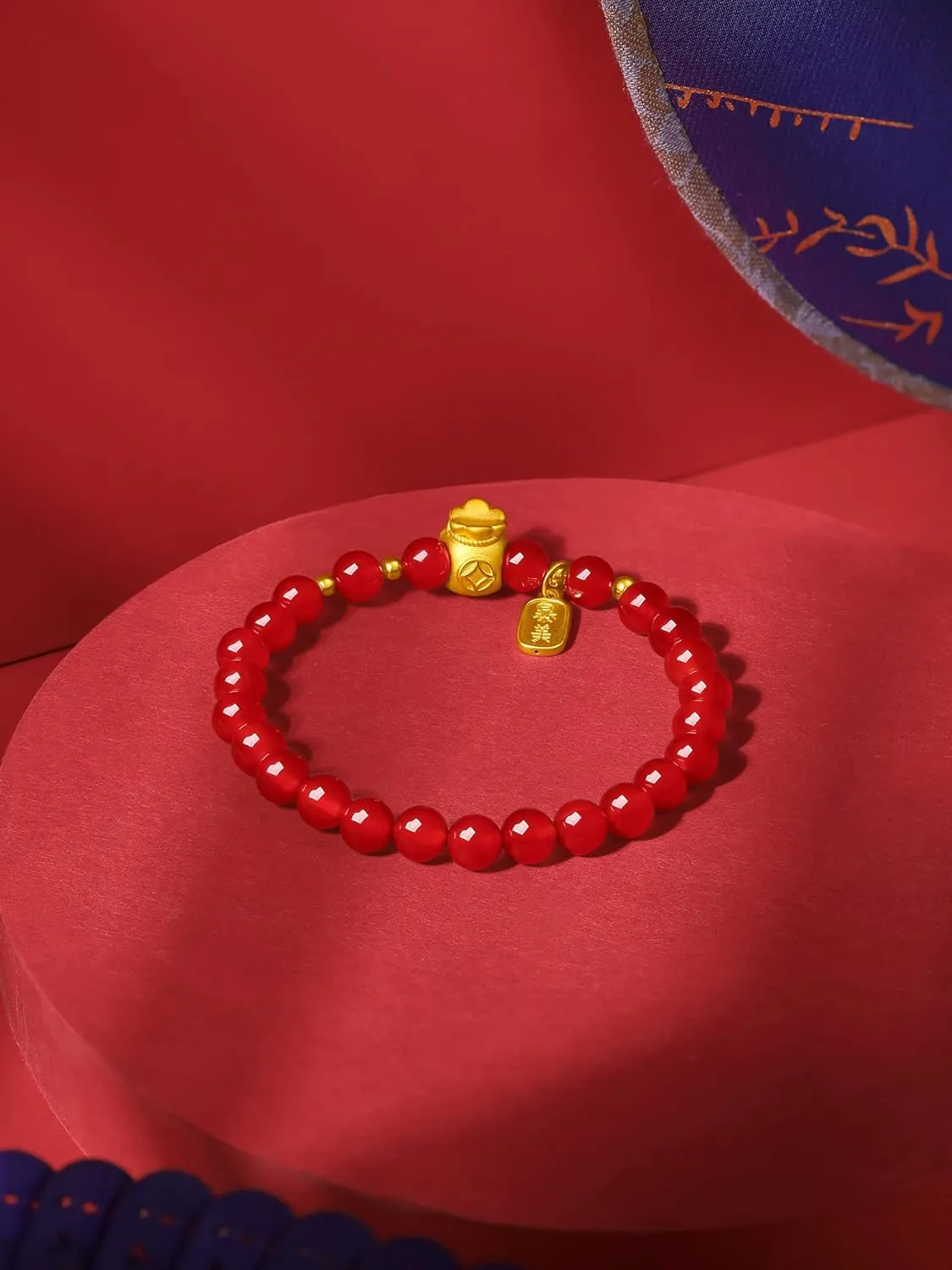 Charms Stretch Link Adjustable Beads Chain Protection Healing Stone Good Luck Jewelry Stackable Bangle Fu Fortune Bag tenet volatile Feng Shui Gift 24K Gold Lucky Charm Bracelet Red Agate Beaded Bracelets Blessing 