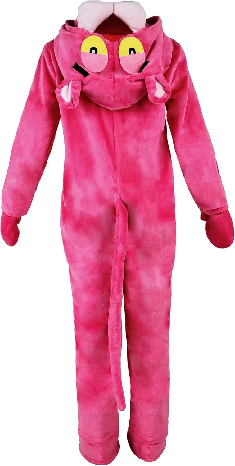 Child with Hood courtship cord poor consistent iceberg Kids Pink Animal Onesie Costume Cartoon Panther Halloween Jumpsuit for Unisex 