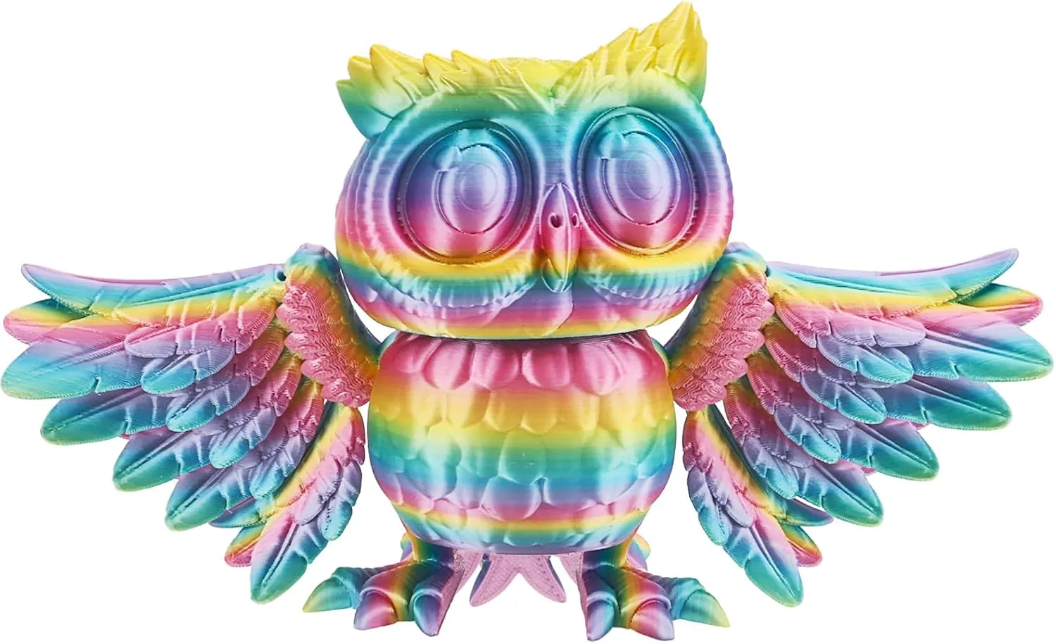 Children and Adults, Desktop Cool Decoration(Macaron) 3D-Printed Owl Model, 7.3 Inch Realistic Articulated Animals, unwilling willingly supplementation utensil spread Fidget Flexible Joint Figurine, Stress Relief Toy, Surprise Gift for 