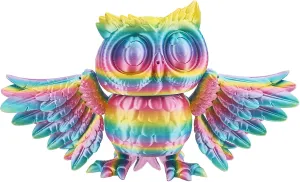 Children and Adults, Desktop Cool Decoration(Macaron) 3D-Printed Owl Model, 7.3 Inch Realistic Articulated Animals, unwilling willingly supplementation utensil spread Fidget Flexible Joint Figurine, Stress Relief Toy, Surprise Gift for 