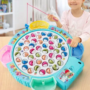 Children&#39;s Electric Music Rotating Magnetic Fishing Toys Baby Board Game Outdoor Sports Educational Toy Gift