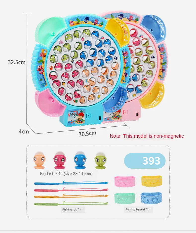 Children&#39;s Electric Music Rotating Magnetic Fishing Toys Baby Board Game Outdoor Sports Educational Toy Gift