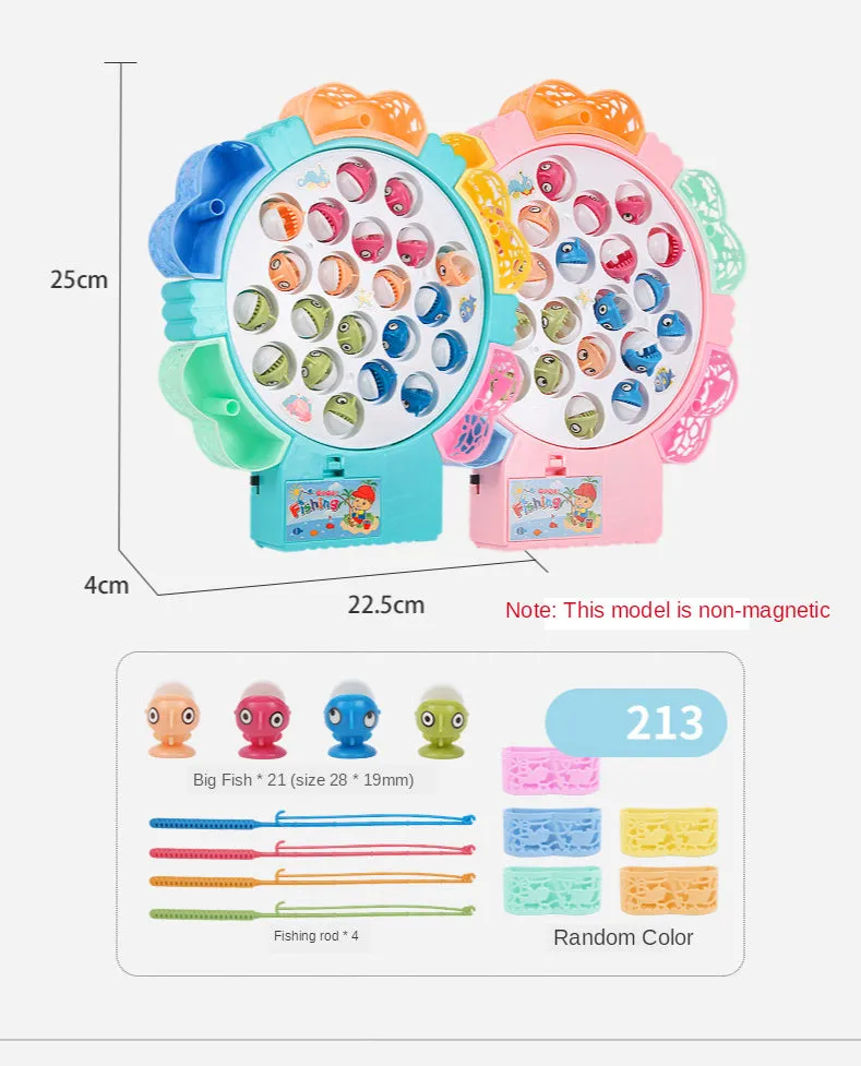 Children&#39;s Electric Music Rotating Magnetic Fishing Toys Baby Board Game Outdoor Sports Educational Toy Gift