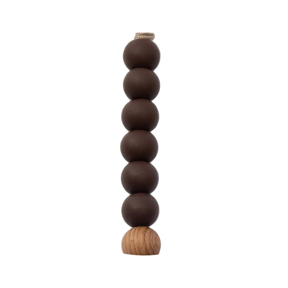 Chocolate Brown Silicone Beaded Pacifier Clip