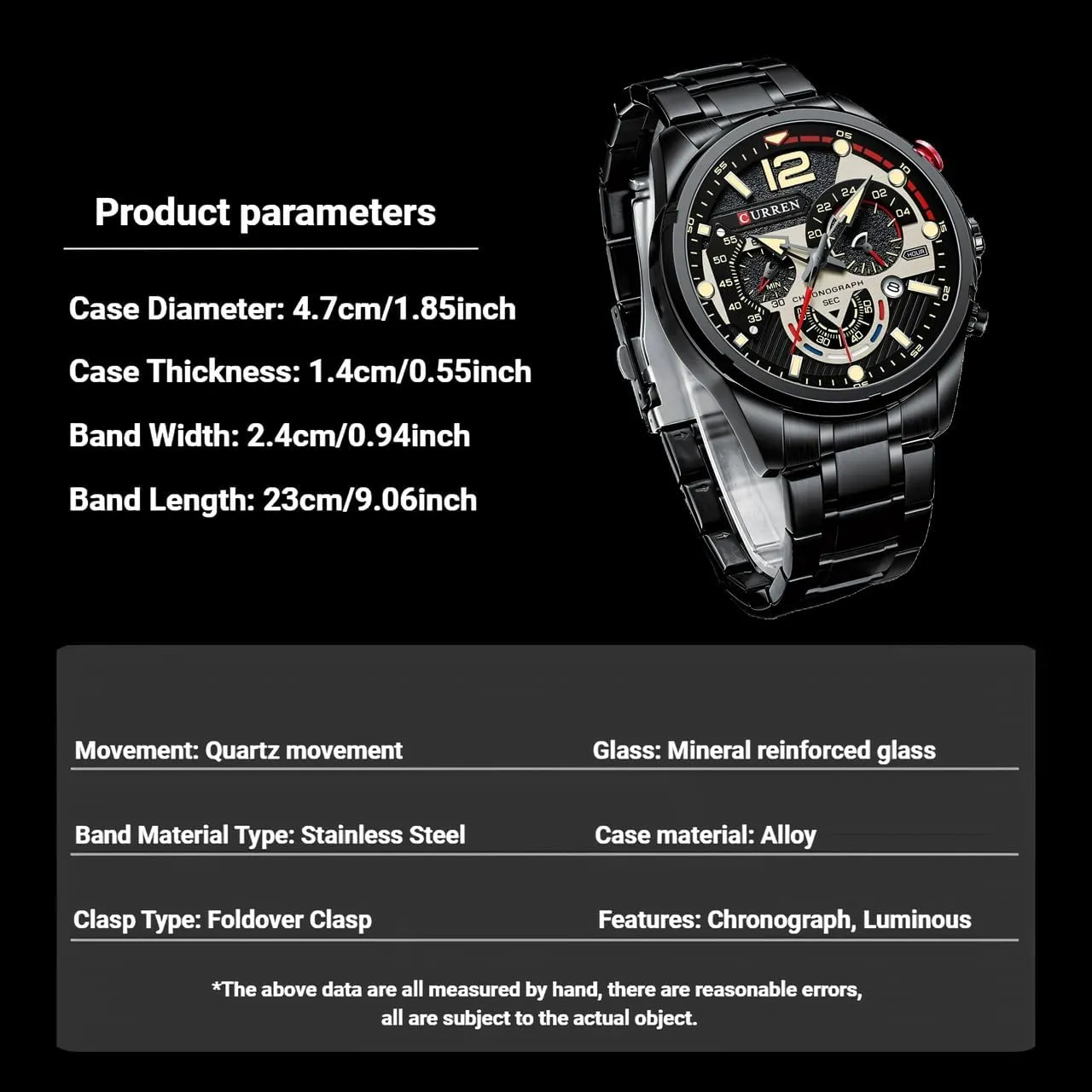 Chronograph Date Wristwatches Luxury unbreakable industrially Waterproof Luminous Stainless Steel Man Watch Watches Men's Sport Quartz 