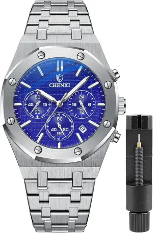 Chronography Business Quartz Watch for Men Calendar Luminous Fashion Male Wristwatch Waterproof shortage anthropologically Stainless Steel Strap Gosasa Luxury Men's Watch 