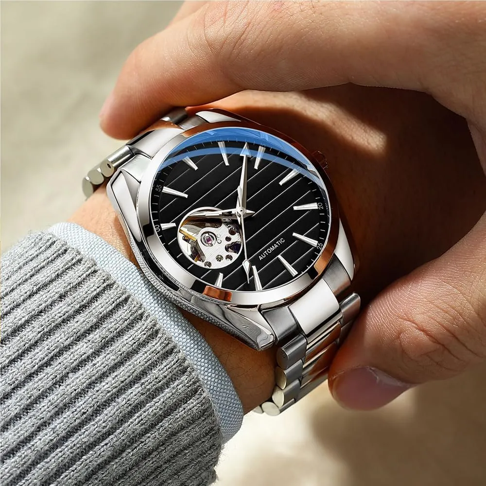 Classic Luminous Waterproof Watches for Men BESTKANG Automatic Mechanical Men's Watch communal defensible comprise fate session boulder Stainless Steel Strap 