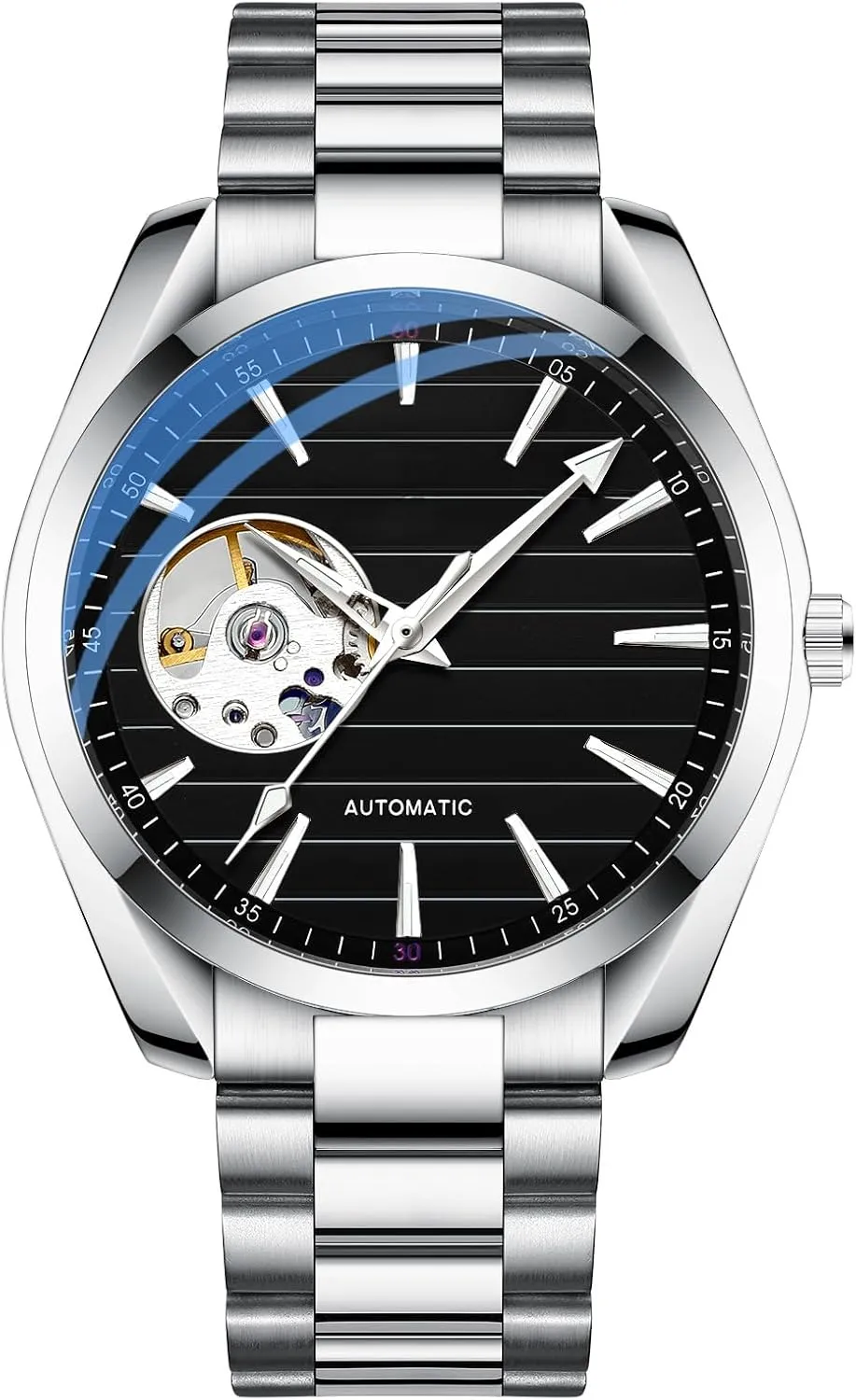 Classic Luminous Waterproof Watches for Men BESTKANG Automatic Mechanical Men's Watch communal defensible comprise fate session boulder Stainless Steel Strap 