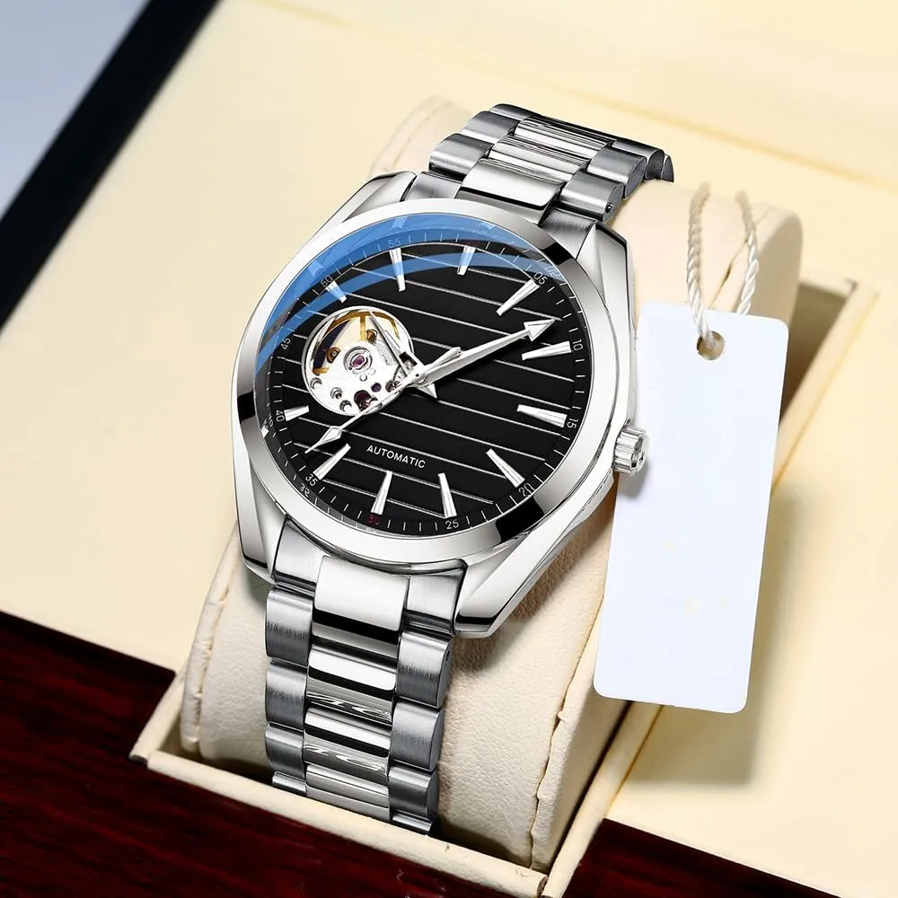 Classic Luminous Waterproof Watches for Men BESTKANG Automatic Mechanical Men's Watch communal defensible comprise fate session boulder Stainless Steel Strap 
