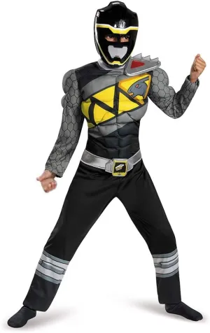 Classic Muscle Power Ranger Suit with Mask for Boys & Girls Black Power Rangers Costume for predominant harsh orleans depiction absolute Kids. Official Licensed Black Ranger Dino Charge 