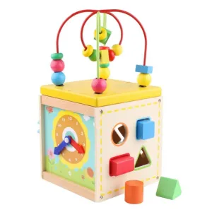 Clock for Multifunctional Cognition Match Kids Toys of Wooden Beaded Box Super affordable Funny Toys Broad collection with Game Digital Shape Treasure Toys Color