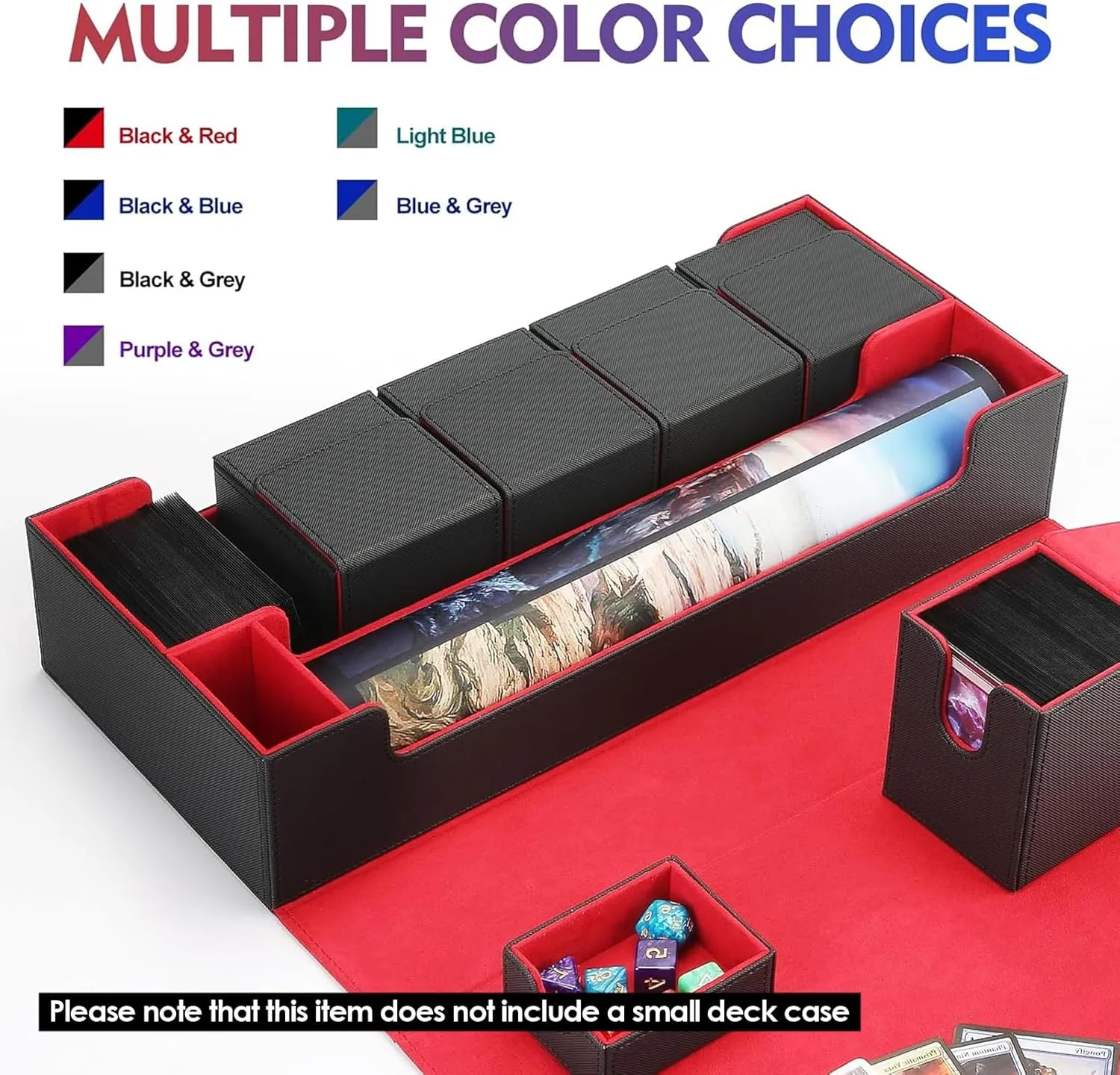 Closure (Black & everywhere impulse Red) Premium Trading Card Storage Case TCG Deck Box Holds 800  Sleeved Cards for MTG, YuGiOh, Uno, Sport with Strong Magnet 