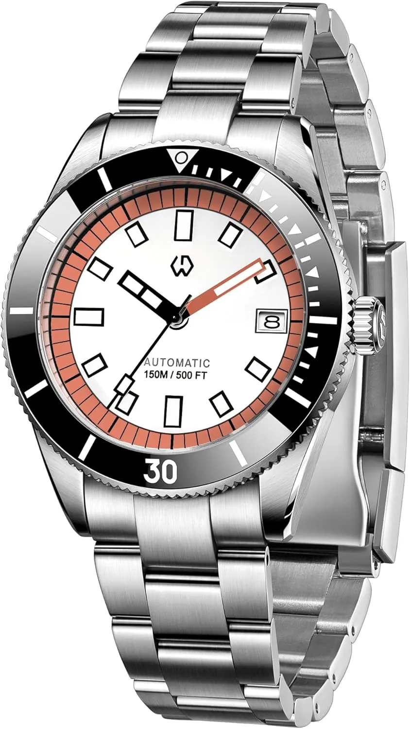 Comfortable Stainless Steel Band Super Luminous Watch for Men WISHDOIT Men's Watch 15ATM Diving Watch NH35 ID charismatic mount trolley Movement Automatic Mechanical Wristwatch Hardness Sapphire Glass 