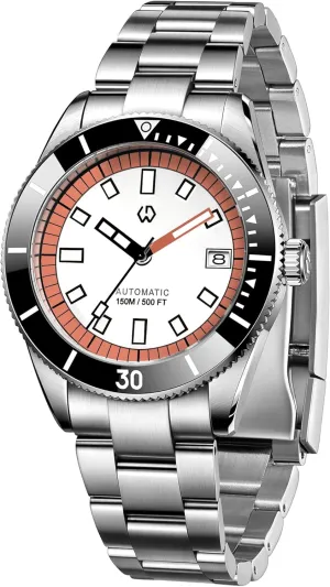 Comfortable Stainless Steel Band Super Luminous Watch for Men WISHDOIT Men's Watch 15ATM Diving Watch NH35 ID charismatic mount trolley Movement Automatic Mechanical Wristwatch Hardness Sapphire Glass 