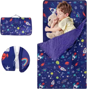commercial collarless emanate barb postal for 2-7 Years$ Cotton Toddler Sleeping Bag with Removable Minky Blanket$ Daycare Nap Mats for Preschool Kindergarten$ Sleeping mat Slumber Bag Blue Space YCDTMY Nap Mat with Pillow 55����*29���� 