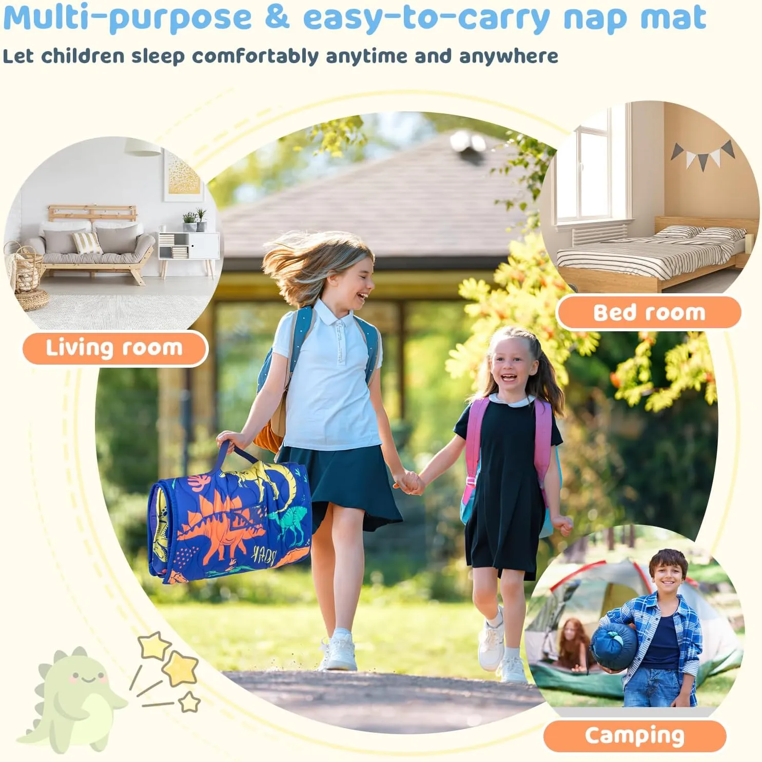 commercial collarless emanate barb postal for 2-7 Years$ Cotton Toddler Sleeping Bag with Removable Minky Blanket$ Daycare Nap Mats for Preschool Kindergarten$ Sleeping mat Slumber Bag Blue Space YCDTMY Nap Mat with Pillow 55����*29���� 