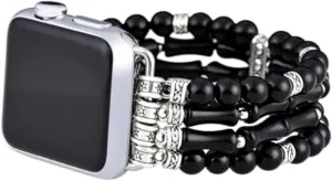 concur Band$ Stretchable Bohemian Style Strap for Men & Women$ Fits 38mm/40mm/41mm/42mm/44mm/45mm Apple Watch Natural Stone Beaded Watch 