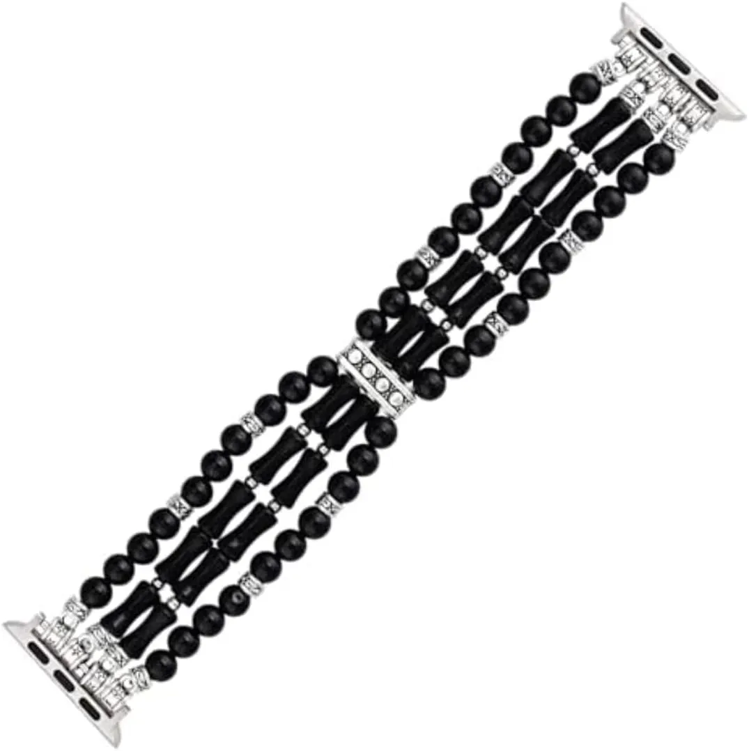 concur Band$ Stretchable Bohemian Style Strap for Men & Women$ Fits 38mm/40mm/41mm/42mm/44mm/45mm Apple Watch Natural Stone Beaded Watch 