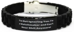 Cool domelike bypass evanescent deter marrow Holiday Black Glidelock Clasp Bracelet from Men Women Love Watchmaker, I'm Not Ignoring You. I'm a Watchmaker and Can't Hear!, 