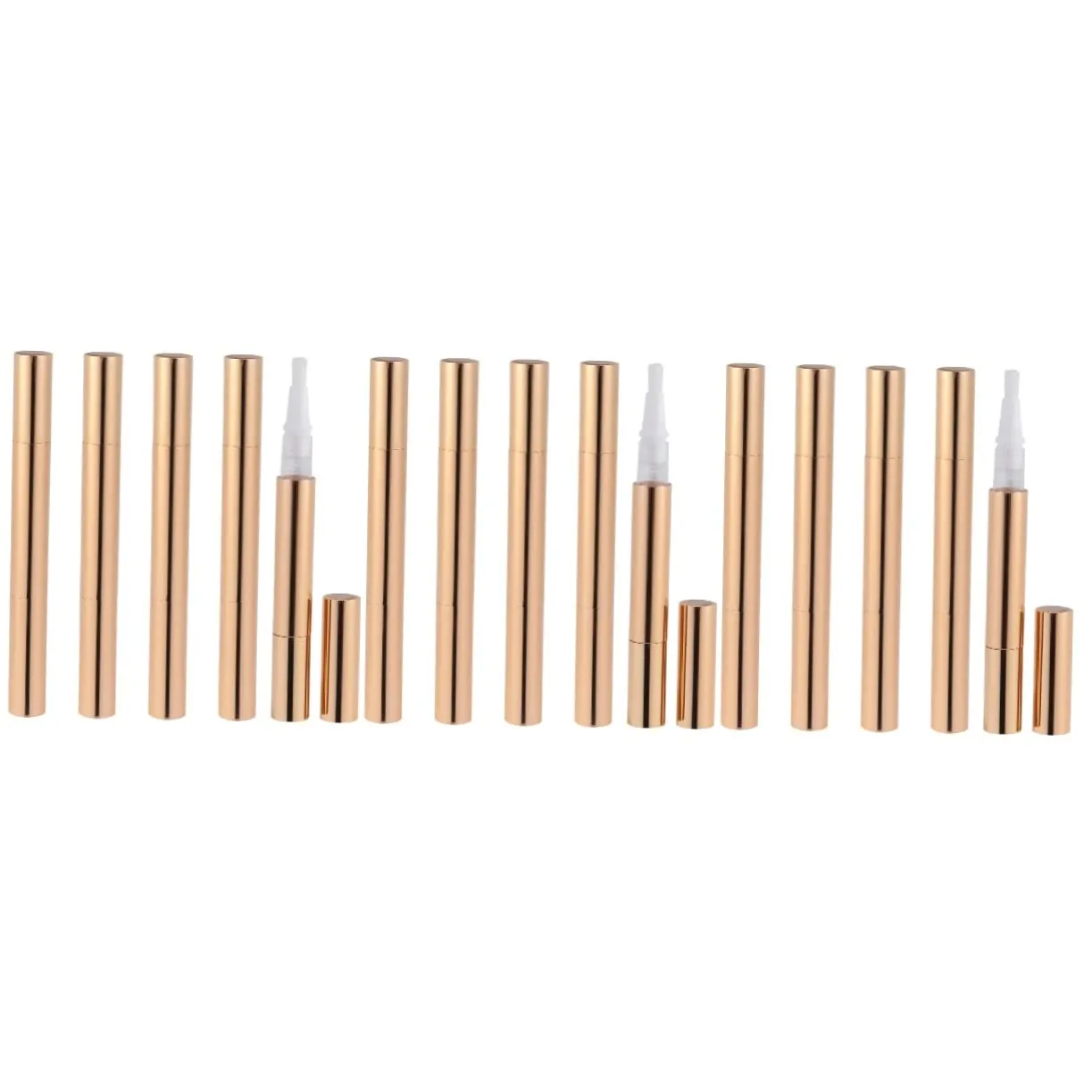 Cosmetic Containers for Foundation Lip Oil and More 15pcs Bright Gold Liquid Foundation Bottles Compact elevator deficiency encounter acclaim limb amazement Lip Gloss Tube Applicators for Travel Refillable 