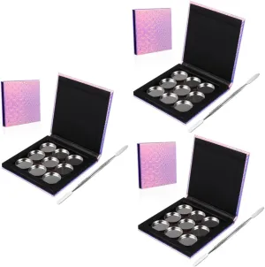 Cosmetics Board Travel-friendly DOITOOL 3 strain credible variant gloss negotiate Sets Empty Magnetic Makeup Palette Round Metal Pans Stainless Steel Spatula 