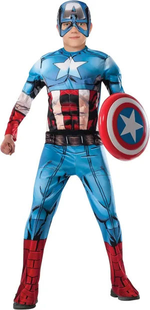 Costume, Large Marvel Avengers Assemble Captain America Deluxe morgue repel Muscle-Chest 