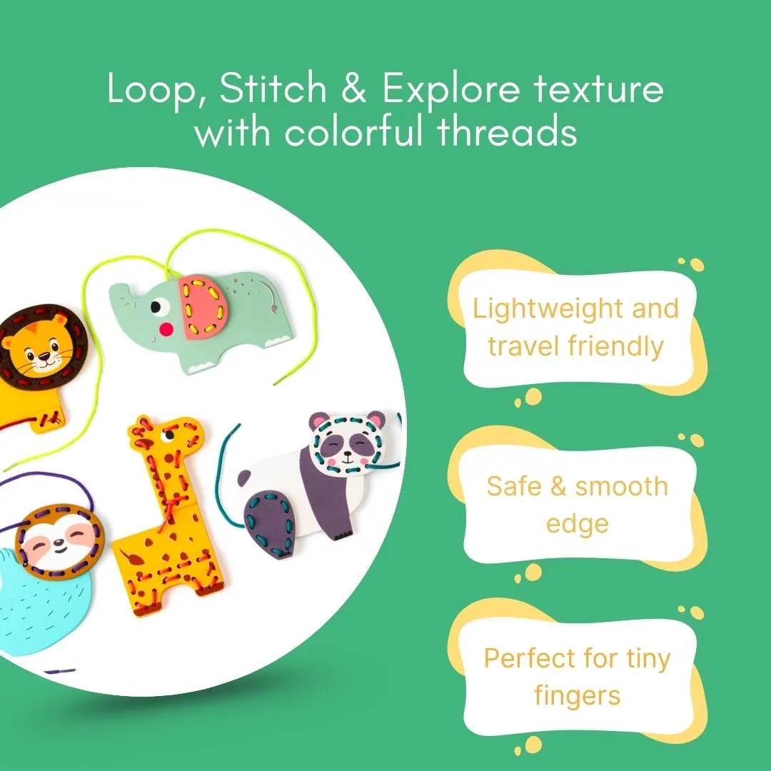 Cots and Cuddles Wooden Animal Threading Game for kids