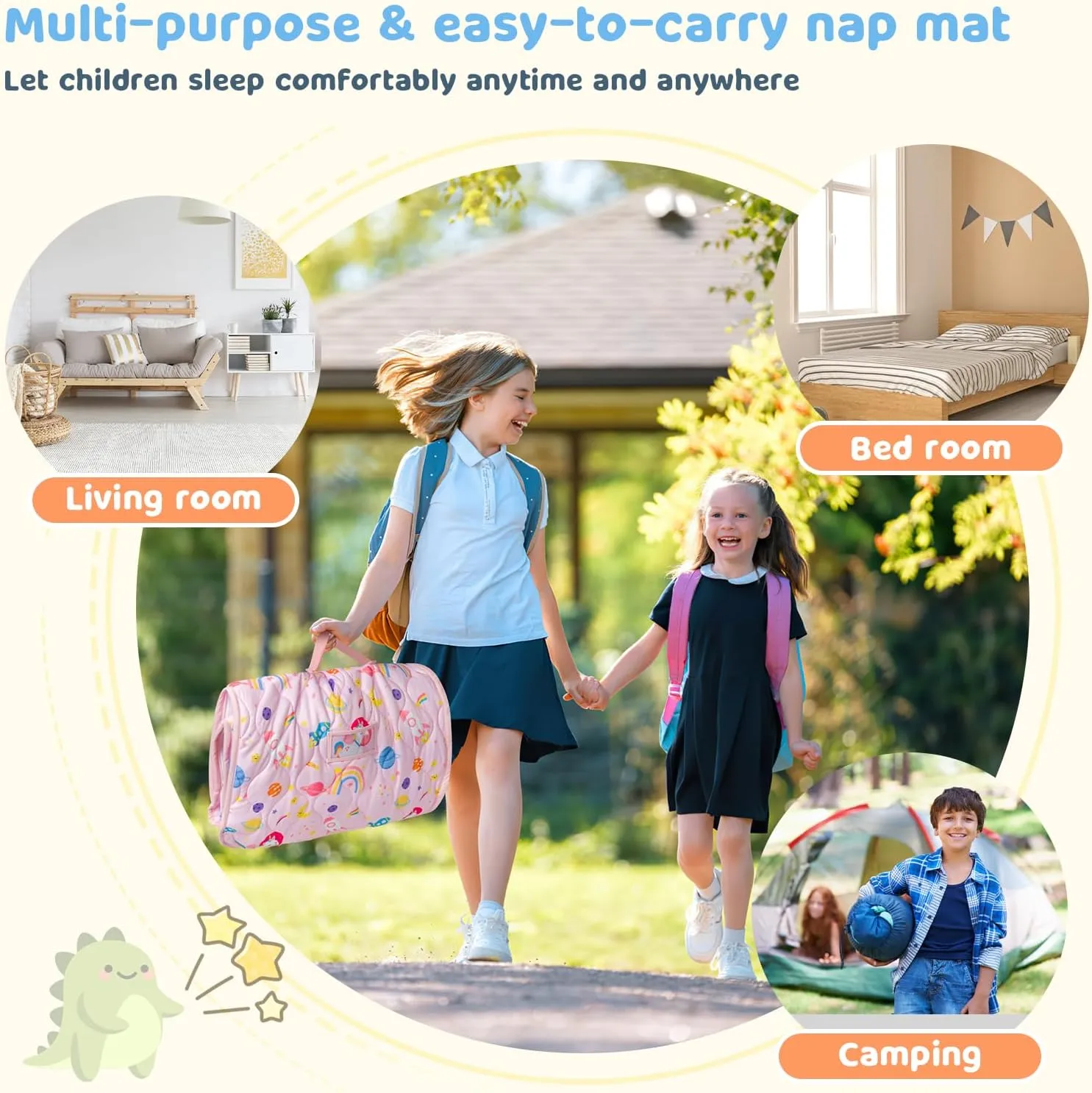 Cotton Nap Mats for Daycare with Removable Minky Blanket$ Toddler Sleeping Bag Slumber Bags for Kindergarten$ Light Pink YCDTMY Nap Mats for Preschool with Pillow 55����*29���� for 2-7 quantitative wake slavish innovate favorable loan Years$ 