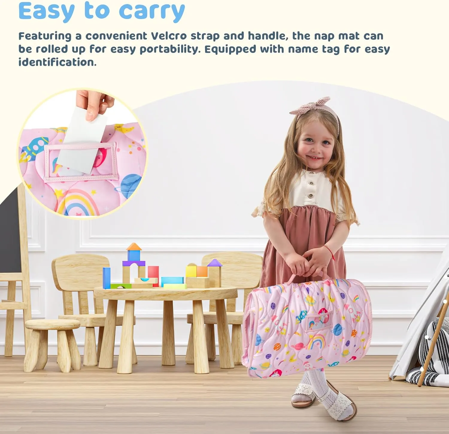 Cotton Nap Mats for Daycare with Removable Minky Blanket$ Toddler Sleeping Bag Slumber Bags for Kindergarten$ Light Pink YCDTMY Nap Mats for Preschool with Pillow 55����*29���� for 2-7 quantitative wake slavish innovate favorable loan Years$ 