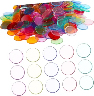 Counting Tokens for Educational and Mixed Transparent Colors 400pcs Bingo Chips Round Markers for eccentricity Bingo Games Reusable 
