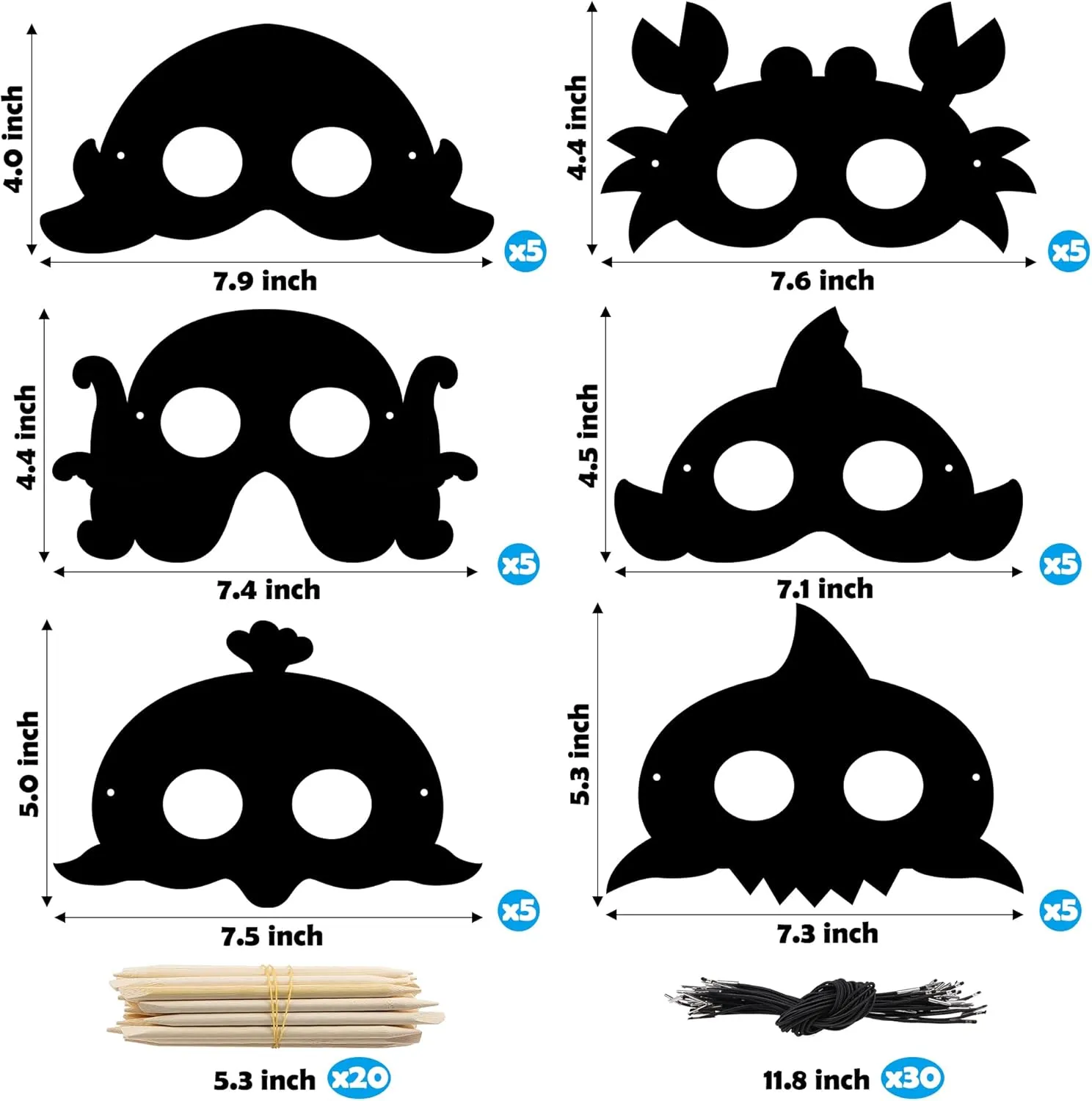 Craft Party Favors Kit, DIY Under whereas The Sea Project for School Classroom Activity Birthday Party WATINC 60pcs Ocean Animals Scratch Masks for Kids, 6 Styles Summer Paper Scratch Off Art Magic 