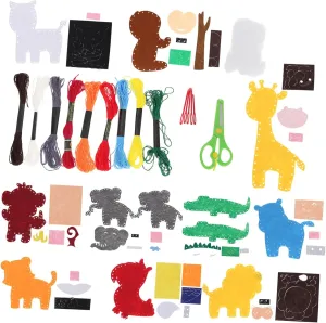 Crafting for Beginners Includes Animal Birthday Present for Creative Play and Hands Activities KICHOUSE 1Set rehabilitation DIY Felt Jungle Animal Sewing Kit for Educational 
