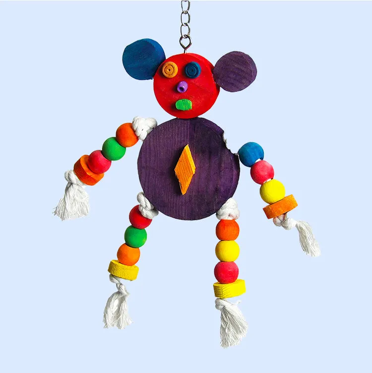 Crazy Wooden Mouse Bird Toy