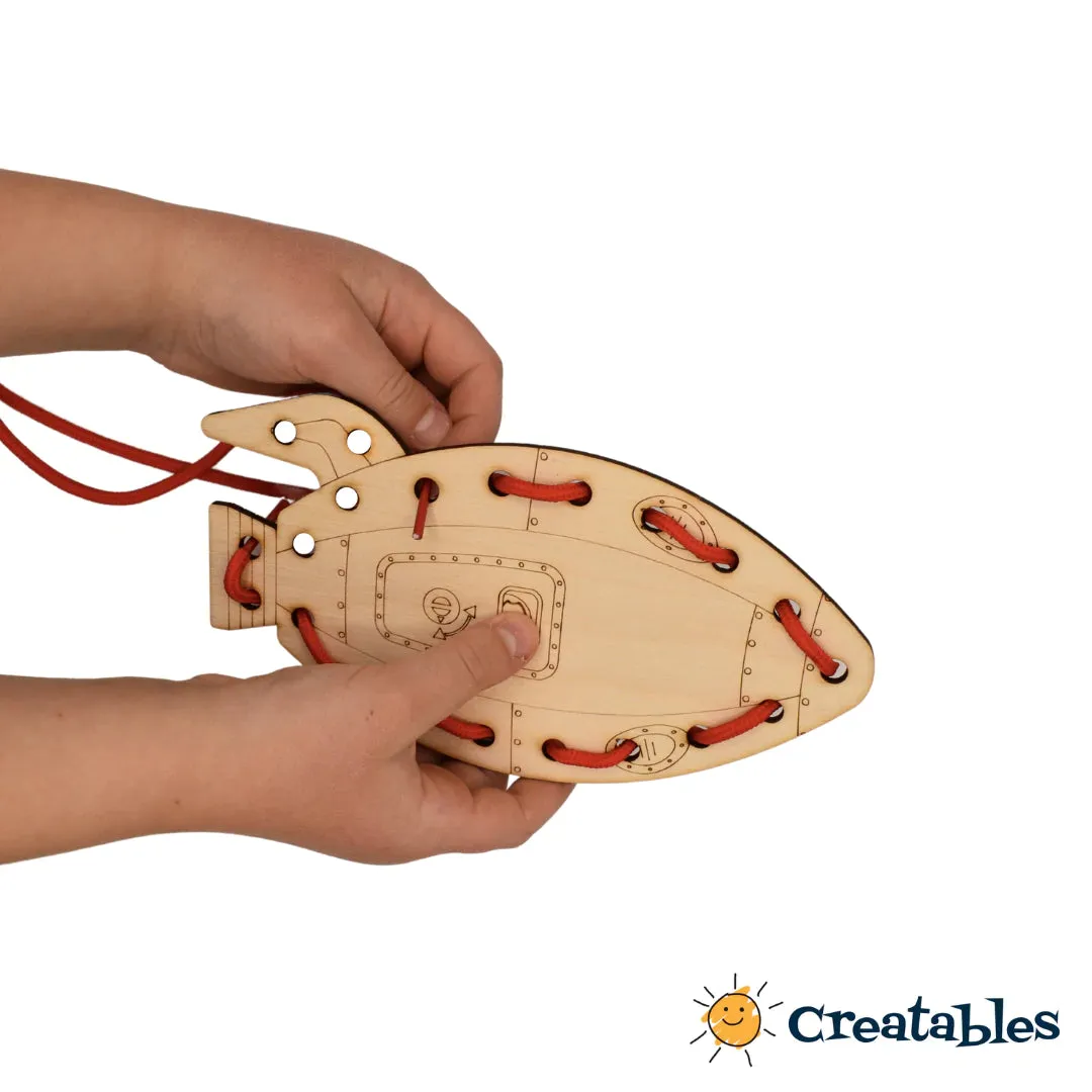 Creatables Rocketship and Saturn Paintable, Laceable and Traceable Kit