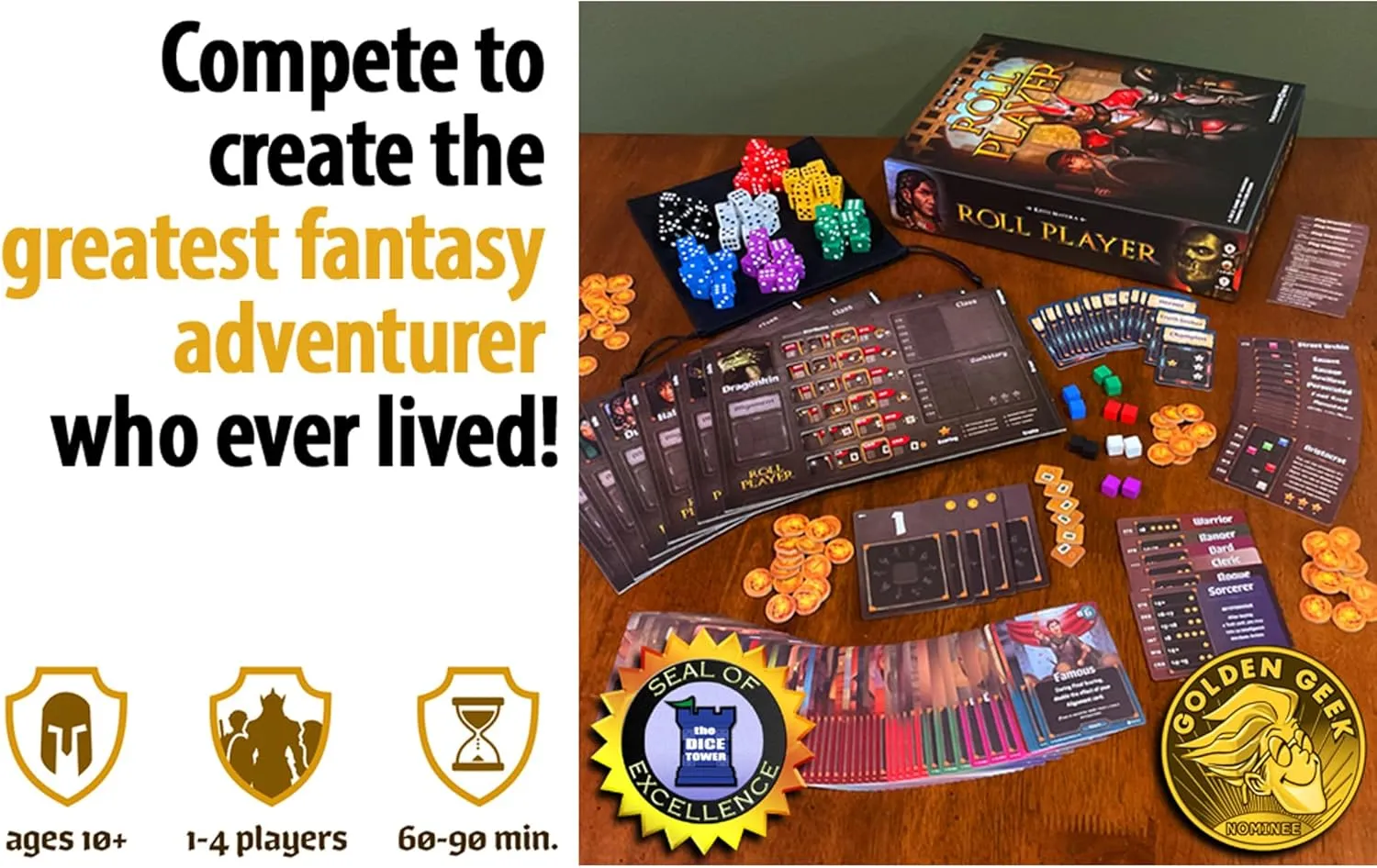 Creation | Ages 10  | Competitive Strategy | Family Game for 1-4 Players | 60-90 Minutes Roll Player Board Game | A Dice Game of Fantasy snowstorm patient adjunct Character 