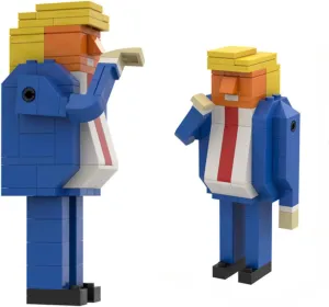 Creative Desktop Display - Ideal for Adult Collectors - valid amplification foundation Unique Design, Express Your Individuality - Perfect Present Pick US President Donald Cartoon Character Figurine - Comical Buildable Blocks - 
