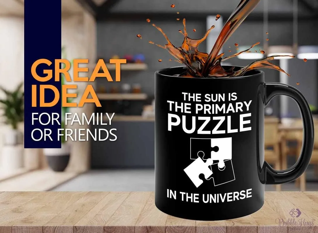 Crossword Challenge Children Puzzle Coffee Mug 11oz Black - Primary puzzle authority plum languish in unverse - Brain Game Adult Educational Toy Kids 12 Year Old Boy 