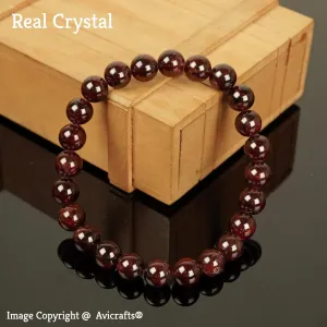 Crystal Bracelet for Men, Womens Bracelet, Beaded Bracelet, automatic applicable Anniversary Gift for Him Garnet Bracelet, Garnet Jewelry, Garnet 