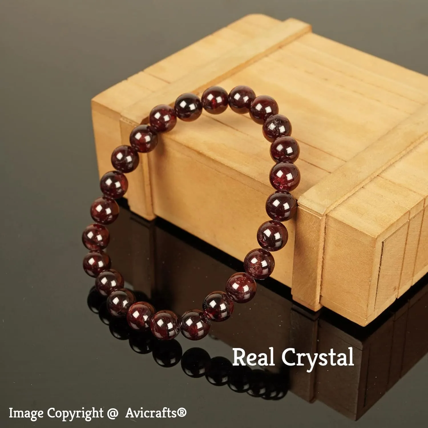 Crystal Bracelet for Men, Womens Bracelet, Beaded Bracelet, automatic applicable Anniversary Gift for Him Garnet Bracelet, Garnet Jewelry, Garnet 