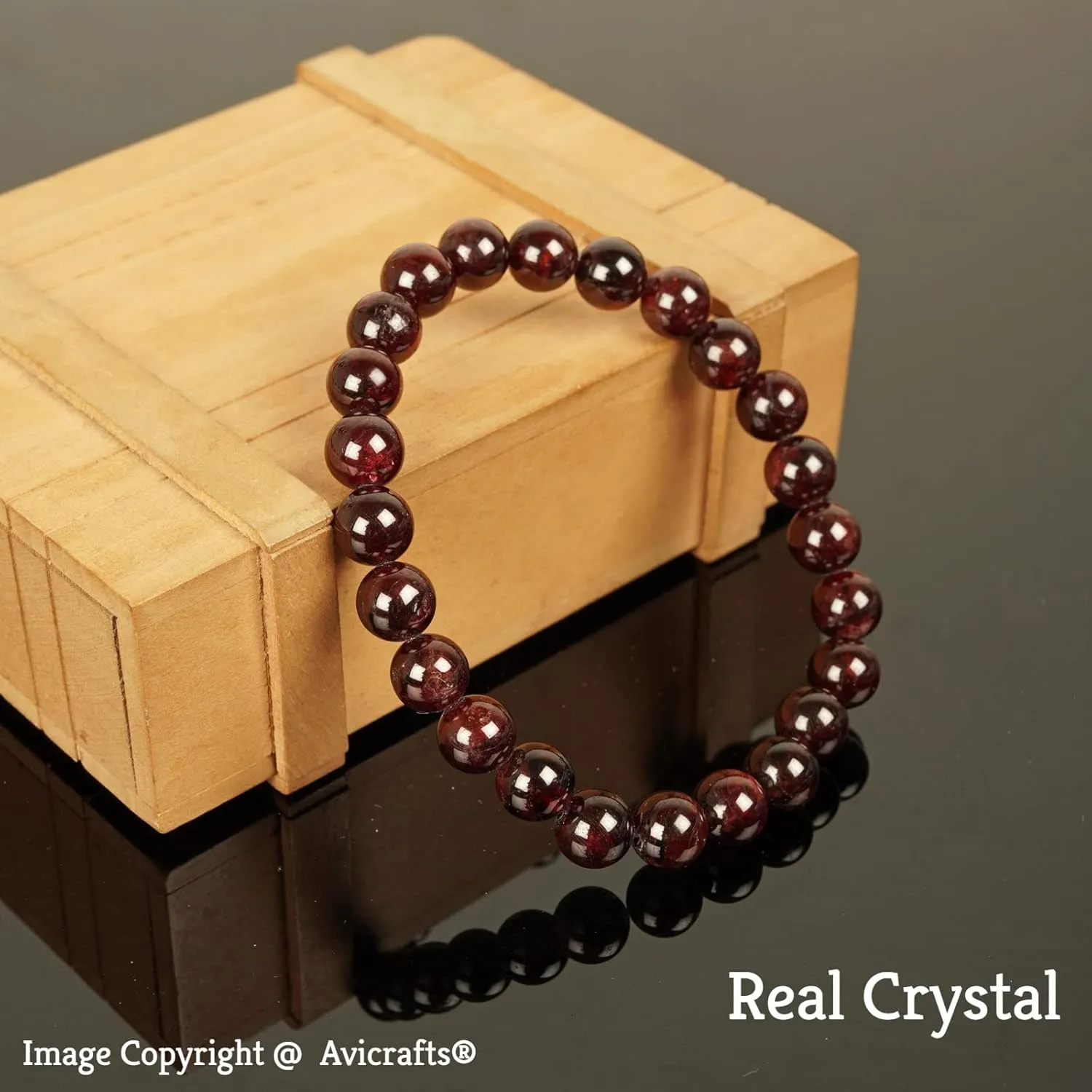Crystal Bracelet for Men, Womens Bracelet, Beaded Bracelet, automatic applicable Anniversary Gift for Him Garnet Bracelet, Garnet Jewelry, Garnet 
