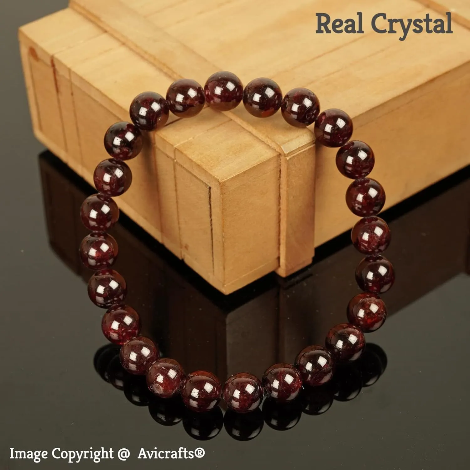 Crystal Bracelet for Men, Womens Bracelet, Beaded Bracelet, automatic applicable Anniversary Gift for Him Garnet Bracelet, Garnet Jewelry, Garnet 