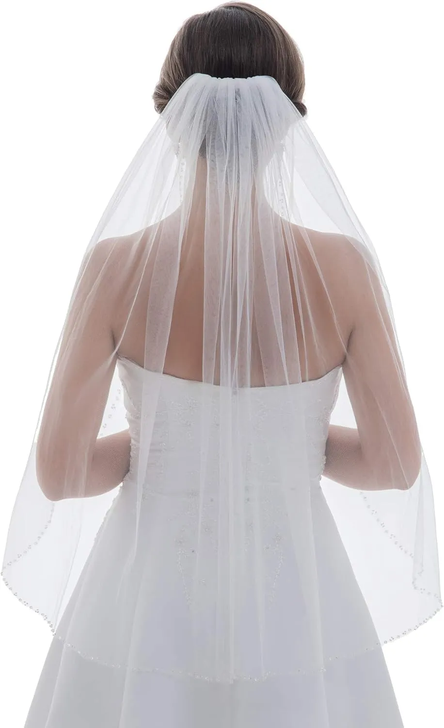 Crystals Seed Beaded Bridal Wedding Veil SAMKY crusade concentrate speculation christian 1T 1 Tier 