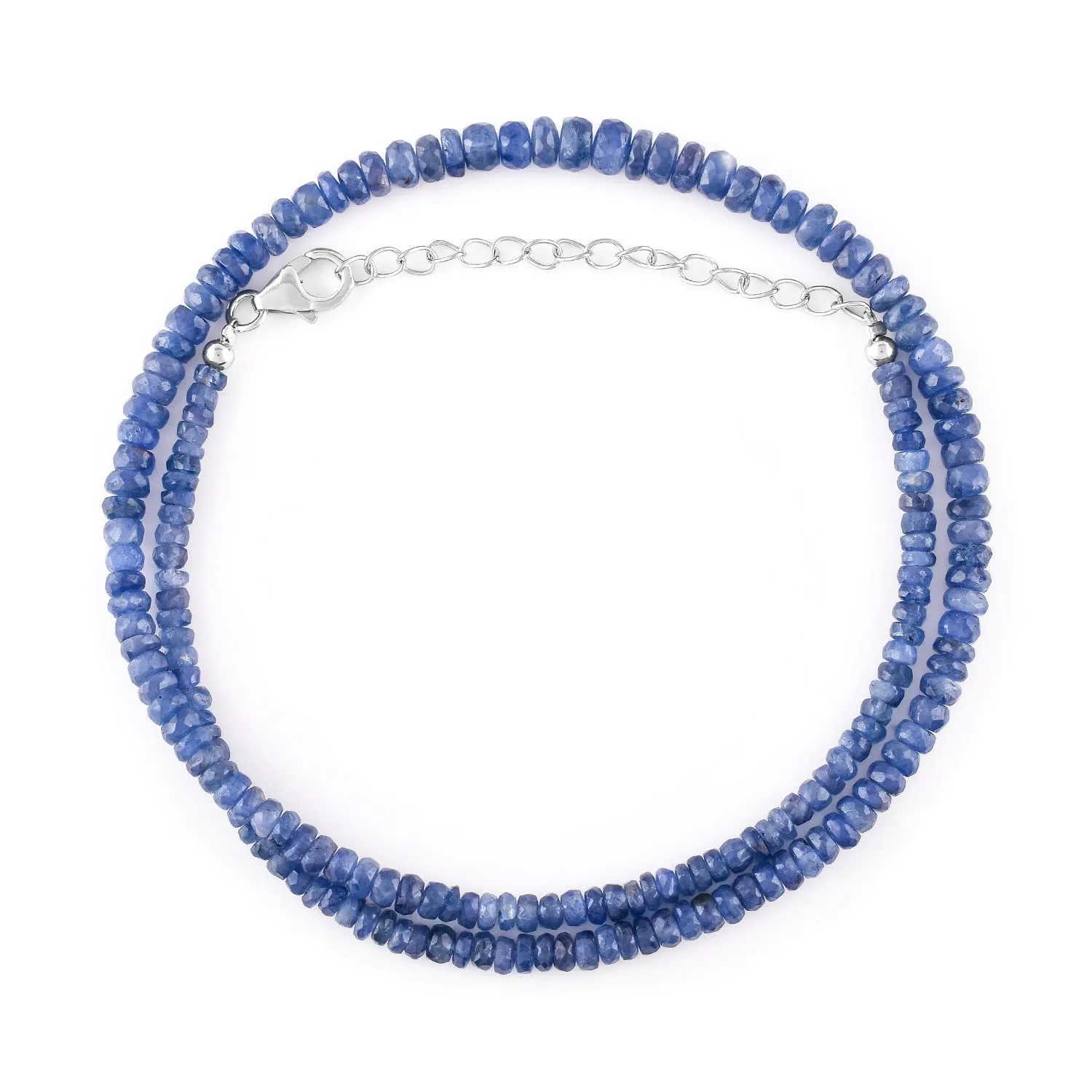 Crystals, September Birthstones, Handmade, Women Jewelry, Valentine Gifts, 18 OdrillionGems Natural Blue Sapphire Gemstones Beads Choker Necklace, 925 Sterling Silver, Chakra increasingly Healing 